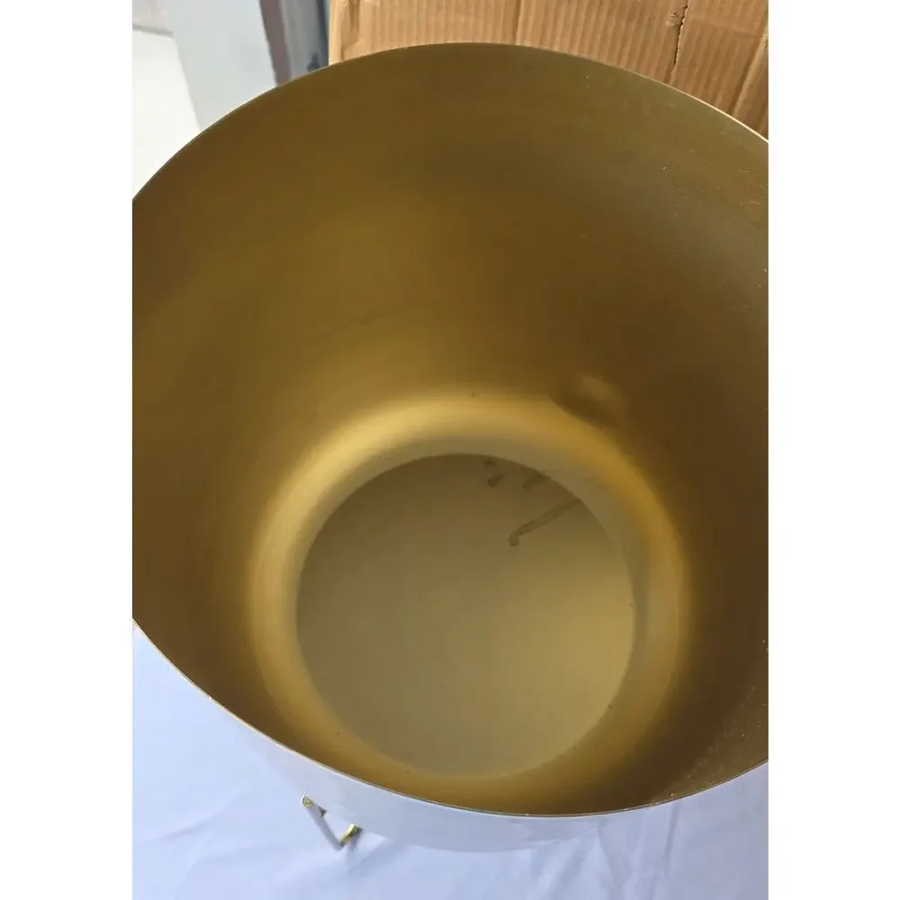 Serene Spaces Living Gold Metal Planter w/ Stand 14” x 24” New w/ Dent